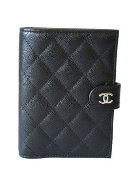 Chanel 26P CC Caviar Quilted Passport Holder Wallet Black